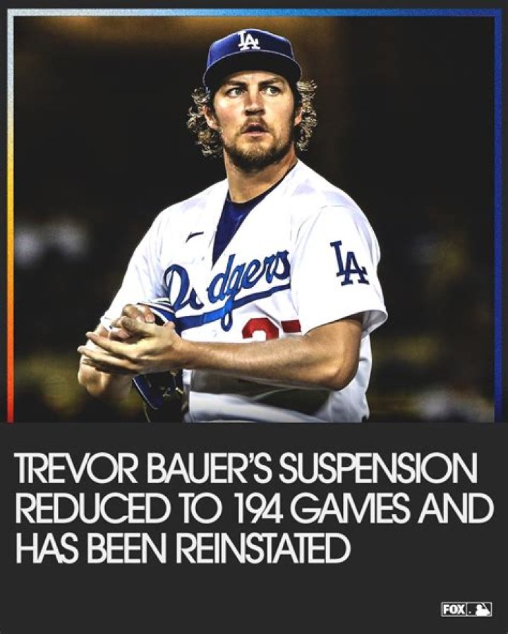 
Trevor Bauer: Reinstated After 194 Games, Suspension Reduced From 324 Games to 194